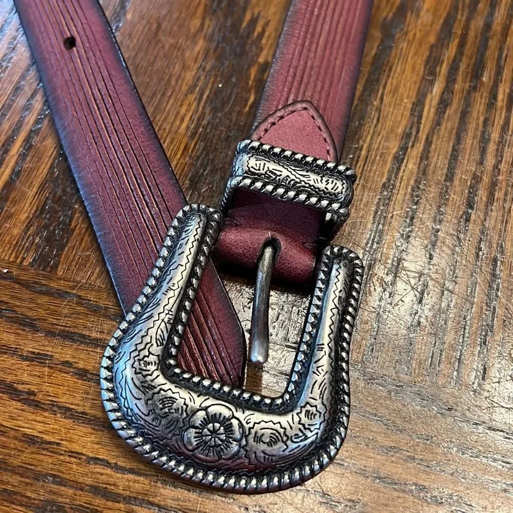 Lucky Brand Maroon Western Belt hombre